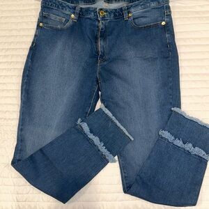 Michael Kors Izzy Double Fray Hem Jeans Size 14